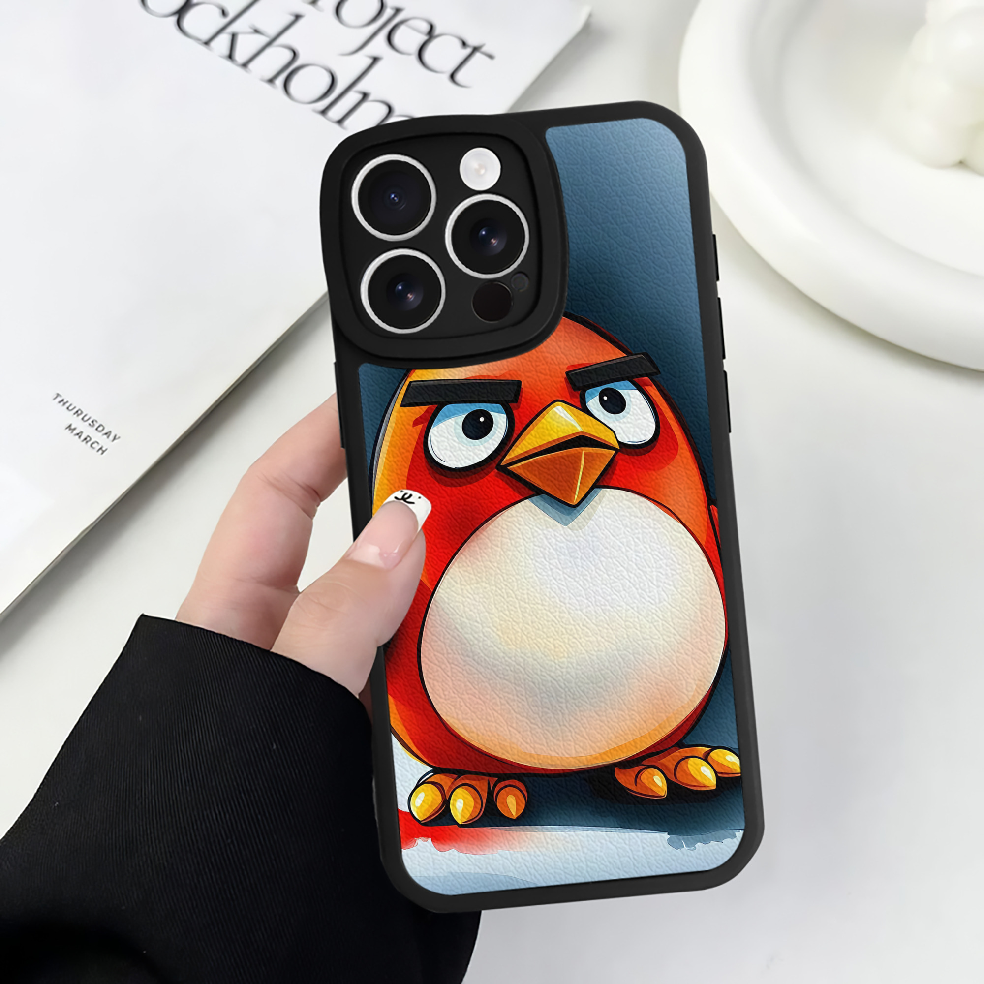 （画像用） Angry Birds アングリーバード 【iPhone 16シリーズ対応】シリコンスマホケース（レザー調） 材質：シリコン